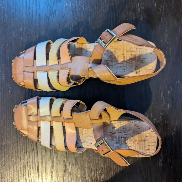 Korks Willow Tan Pink Brown Platform Sandal Size 8 - Picture 4 of 6